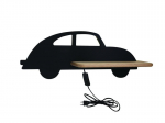 Candellux laste seinalamp riiuliga IQ Kids Car, must