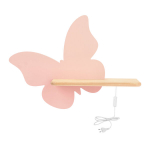 Candellux laste LED-seinalamp Butterfly, roosa