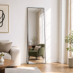 Purunemiskindel t&auml;ispeegel 60 x 165 cm, seinale riputatav v&otilde;i toetuv peegel magamistuppa, elutuppa v&otilde;i riietusruumi, must