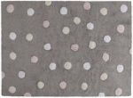 Pestav puuvillavaip Tricolor Polka Dots Grey-Pink 120x160cm