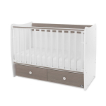 Muundatav lastevoodi Lorelli Matrix New, 120x60 cm, valge/pruuni v&auml;rvi