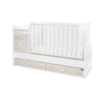 Muudetav lastevoodi Lorelli Trend Plus New, 110x62/161x62 cm, valge/heleda tamme v&auml;rvi