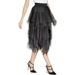 Naiste t&uuml;llseelik Midi v&otilde;rk Boho elegantne kihiline must XL &mdash; kellseelik, pluss-suurus naisteriided, kummiga seelik, &otilde;htune riietus, p&otilde;lveni seelik, naiste mood xl, voodriga seelik, XL