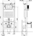 Mexen Tex F vabaltiseisev sisseehitatud WC-raam - 61101, 114 x 50 x 12 cm