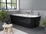 Mexen Mia vann vabas seisev nurgeline vasak 180 x 80 cm, valge/must, &uuml;levool kuldne - 52691808075L-50, 180 x 80 cm
