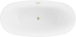 Mexen Eris vann vabal seisev 180 x 95 cm, valge/must, &uuml;levool kuldne harjatud - 53441809575-55
