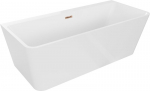 Mexen Volta eraldiseisev seinaga vann 170 x 75 cm, valge, &uuml;levooluga roosa kuld - 51131707500-60, 170 x 75 cm