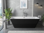Mexen Velo Slim eraldiseisev vann 170 x 75 cm, valge/must, &uuml;levool gun metal - 52811707575-95, 170 x 75 cm
