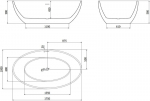 Mexen Nike vabas seisev vann 175 x 100 cm, valge/must, harjatud vasku &uuml;levool - 54071751075-65, 175 x 100 cm