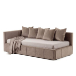 Voodi CLAURA-L + Madrats SAPNAS 2 XL|90x200|Tumebeež #10|Veluur