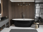 Mexen Bilbao vaba seisev vann 180 x 90 cm, valge/must, &uuml;levool Gun Metal - 51311809075-95, 180 x 90 cm