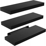 Amazon Basics seinale kinnitatavad puidust riiulid, 3 tk komplekt, must