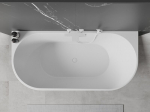 Mexen Oval vabaltseisev seinavanni 160 x 80 cm, valge, valge &uuml;levool - 52671608000-20, 160 x 80 cm