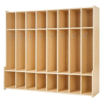 Laste Mantliriiul 8-osa Puidust Kapp Korraldaja 137x35.5x118.7 cm Looduslik Vineer