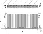 Mexen CV22 plaatradiaator 300 x 2000 mm, alumine &uuml;hendus, 1866 W, valge - W622-030-200-00, 300 x 2000 mm
