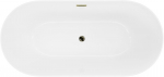 Mexen Luna Slim vanni vabas seisev 170 x 75 cm, valge, &uuml;levoolu kuldne - 52041707500-50, 170 x 75 cm