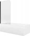 Mexen Cubik ristk&uuml;likukujuline vann 150 x 70 cm koos kesta ja 1-ukselise katikuga 70 cm, l&auml;bipaistev, must, 150 x 70 cm
