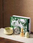 Matcha tee valmistamise komplekt bambusvispli ja chashaku lusikaga