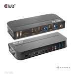 Club3D KVM l&uuml;liti CSV-7210 1 HDMI, 1 DisplayPort, 2 USB 2.0, 1 heliv&auml;ljund, 1 mikrofon, 1 stereo 3.5mm, Must