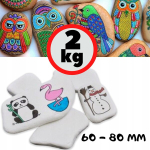 Valged lamedad kivid v&auml;rvimiseks, 2 kg, 8-10 tk.