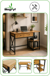 Begryf Loft kirjutuslaud, 120 x 60 x 76 cm, tamm/must, sahtliga