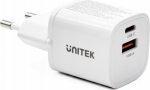 Unitek 33w Gan laadija Usb-c + Usb-a Pd Qc3.0 valge