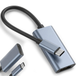 USB-C &ndash; HDMI 4K 60 Hz adapter &ndash; 18 cm pikkune &uuml;leminekukaabel monitorile ja telerile, Must