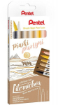 Pentel kahepoolsed markerid kalligraafia jaoks, 6 tk.