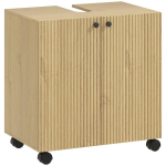 Vannitoa kapp, 3 riiulit, rattad, puit, 1 tk