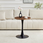&Uuml;mmargune laud, MDF, 60 cm, p&auml;hkel, must, 1 tk