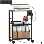 Printerialus pistikupesade, USB ja USB-C portidega, 42&times;28&times;64,5 cm, rustikaalne pruun