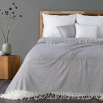 Eurofirany voodikate &ndash; pleed K123-C, 130x170 cm, hall/valge