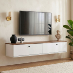 TV kapp Ligne 140, valge/pruun