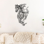 Asir riputatav dekoratsioon Metal Horse Line Art - APT724, 66 cm
