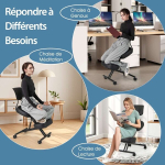 Ergonoomiline p&otilde;lvitustool, 85x46x87 cm, Must
