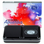 Aquarius Travel Set akvarellv&auml;rvid, 12 v&auml;rvi, metallkarp