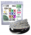Led riba Rgbw 4in1 24v 5050 60led/m 1m, soe valge