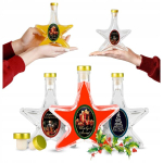 5x Klaaspudelid "t&auml;ht" 200ml koos siltidega p&uuml;hadeks
