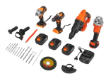 Akuga t&ouml;&ouml;riistakomplekt 3x21V 3000mAh