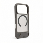 Evelatus Apple iPhone 18 Pro Rubber Coated MagSafe With Stand Case Smoke Grey