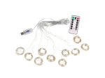 P&uuml;hade LED-kardin Rivex U710, soe valge
