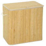 Pandipakendi sortimiskast kaanega, 150 l, bambusest, 2 kotti