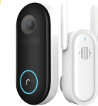 IMILAB Video Doorbell 2,5K Wi-Fi-videouksekell, AI-liikumistuvastus, 150&deg; vaatenurk, IP66, Smart Hub