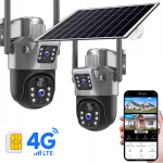 V&auml;listingimustesse M&otilde;eldud P&auml;ikesekaamera 4G LTE 8MP Dual Lens PTZ P&auml;ikesepaneeli Ja SIM-Kaardiga