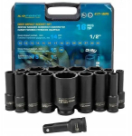 Iloforce l&ouml;&ouml;kpikkade otsikute komplekt IF-4177-5MPB, 15 tk, CrMo, 1/2'', 6 ja 12 punkti, 75mm pikendus, kott