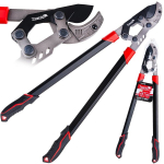 Tvardy Oksak&auml;&auml;rid ratchet ja anvil teraga T07418, 790mm, 45mm, 70mm, 50mm, 65Mn teras PTFE kattega, mugavad k&auml;epidemed
