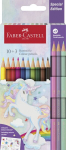 &Uuml;kssarviku kuusnurksed pliiatsid 10+3 v&auml;rvi. - Faber Castell, Colour pencil Castle unicorn 10+3