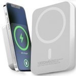 Akupank Magnetiline Akupank 10000 mAh Juhtmevaba Laadimisega 5 W USB-C iPhone'ile Valge