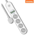 Pikendus - ColorWay - CW-CHE44W - 4 pistikupesa - 4x USB - 2 m