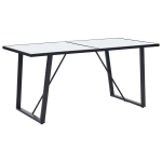 vidaXL s&ouml;&ouml;gilaud, valge, 160 x 80 x 75 cm, karastatud klaas, Balta